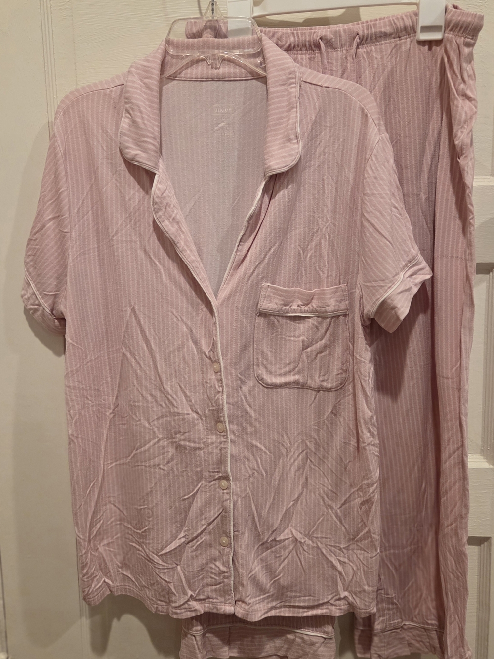 Women's Pink Stripe Cotton-Blend Pajama Set By Arden